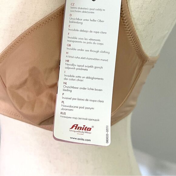 NWT New Anita Rosia Faia 5490 Twin Seamless Comfort Underwire Bra 34C Skin tone - Picture 10 of 16